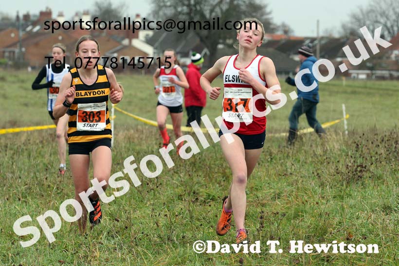 Girls under-15s, 2021 North Eastern Cross Country Championships, Sedgefield. Photo: David T. Hewitson/Sports for All Pics